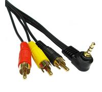 2m 3.5mm 4 Pole Jack Plug to 3 RCA PHONO Male AV Cable Lead Car TV Video Camera