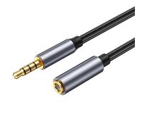 2m 3.5mm Mic Extension Cable Braided Stereo Audio 4-Pole Microphone TRRS Aux Jack Headphone Male to Female compatible with Earphone Car Aux PS4 PS5 Xbox Controller Soundbar Gaming Headset TV etc.