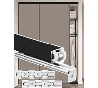 2M 3.7M Black Sliding Door Kit - Clete Hardware Set with Rollers for Smooth Closet & Interior Door Inllat - Easy to Inll, Slish Sliding Solut