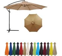 2m - 4m Replacement Parasol Canopy, UPF 50+ Garden Parasol Replacement Canopy,6 Arms 8 Arms Parasol Cover for Garden Parasol Accessories (Brown A,8ribs:3.0m/9.8ft)