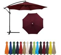 2m - 4m Replacement Parasol Canopy, UPF 50+ Garden Parasol Replacement Canopy,6 Arms 8 Arms Parasol Cover for Garden Parasol Accessories (Claret,8ribs:4m/13.1ft)
