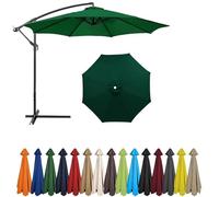 2m - 4m Replacement Parasol Canopy, UPF 50+ Garden Parasol Replacement Canopy,6 Arms 8 Arms Parasol Cover for Garden Parasol Accessories (Dark green,8ribs:4m/13.1ft)