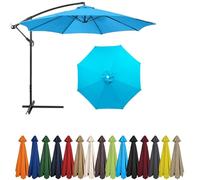 2m - 4m Replacement Parasol Canopy, UPF 50+ Garden Parasol Replacement Canopy,6 Arms 8 Arms Parasol Cover for Garden Parasol Accessories (Light blue,6ribs:2.5m/8.2ft)