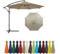 2m - 4m Replacement Parasol Canopy, UPF 50+ Garden Parasol Replacement Canopy,6 Arms 8 Arms Parasol Cover for Garden Parasol Accessories (Brown,6ribs:3.0m/9.8ft)