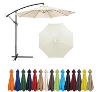 2m - 4m Replacement Parasol Canopy, UPF 50+ Garden Parasol Replacement Canopy,6 Arms 8 Arms Parasol Cover for Garden Parasol Accessories (Beige A,8ribs:4m/13.1ft)