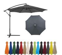2m - 4m Replacement Parasol Canopy, UPF 50+ Garden Parasol Replacement Canopy,6 Arms 8 Arms Parasol Cover for Garden Parasol Accessories (Grey,8ribs:4m/13.1ft)