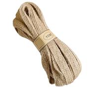 2m/5m Hemp Cords Braided Flat Burlap Ribbon 10mm 15mm 20mm Nature Jute Rope Twine Webbing DIY Wedding Decoration Ribbons Crafts (Brown, 25mm 2meters)