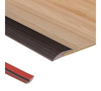 2M 5mm Self Adhesive Carpet Edge Strip PVC Floor Transition Strips Door Threshold Edging Trim Laminate Door Floor Strip,Black Walnut Grain,2pcs Backing Adhesive