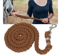 2m/6.56ft Training Lead Rope Double Braid Horse Lead Rope with Snap Fastener Heavy-Duty Soft Cotton Natural Horsemanship for Horses Livestock