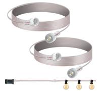 2M/6.57Ft Extension Cable for Garden Lights IP65 Waterproof 2 Pin Clear Extension Lead Wire Long Cable for Garden Festoon/Icicle/Christmas Fairy String Lights Outdoor LED Deck Light Power Cord 2Pack