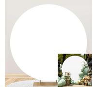 2m/6.5ft Round Backdrop Cover Arch Frame Cover Party Display Props for Kids Adults Birthday Celebration Party Photography Background Solid Color Backdrop Photo Studio Props (Round White)