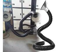 2m/6.6ft Articulated Flexible Fume Extractor Hose with Hood, Industrial Dust Collection Arm for Workshop, with Adjustable Valve(Black,45mm/1.8inch)