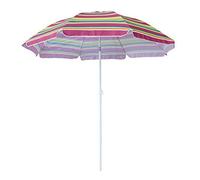 2m/6.6ft Beach Parasol Outdoor Garden Sun Umbrella Tilting Stripe Sunshade, Waterproof Parasols Umbrellas For Patio Pool Lawn Courtyard
