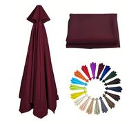 2m/6.6Ft Umbrella Replacement Canopy | Replacement Parasol Cover for 6 Arms| Umbrella Replacement Top | Breathable | Washable | for Garden, Market, Backyard, Beach, Patio(Dark Red)