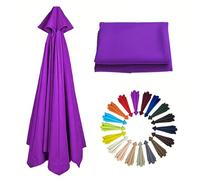 2m/6.6Ft Umbrella Replacement Canopy | Replacement Parasol Cover for 6 Arms| Umbrella Replacement Top | Breathable | Washable | for Garden, Market, Backyard, Beach, Patio(Purple)