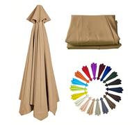 2m/6.6Ft Umbrella Replacement Canopy | Replacement Parasol Cover for 6 Arms| Umbrella Replacement Top | Breathable | Washable | for Garden, Market, Backyard, Beach, Patio(Khaki)