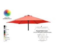 (2m 6arm 180g, Terracotta) Replacement Fabric Garden Parasol Canopy Cover