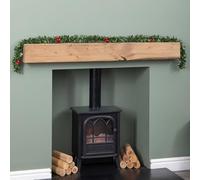 2m (6ft) Christmas Tinsel Garland with Holly and Red Berries