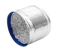 2m Aluminium Foil Duct Hose 163mm Ventilation Exhaust Hose for HVAC | Non-insulated Design, Silver Finish, Built-in Wire Helix, Dual-layer Reinforced Construction, for Bathrooms and Kitchen Range