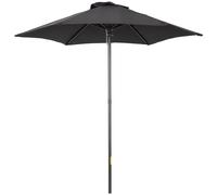 2m Aluminium Pole Garden Parasol - Black