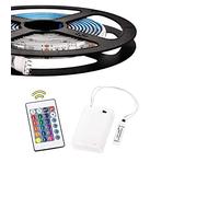 2m Battery Powered RGB LED Strip Lights Flexible Rope Lighting with Battery Power Supply Box and 24 Keys RF Remote Controller