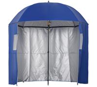 2m Beach Parasol Fishing Umbrella Brolly with Sides and Push Botton Tilt Sun Shade Shelter with Carry Bag