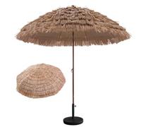 2m Beach Straw Umbrella Tropical Hawaiian Thatch Tiki Parasol for Outdoor Patio Folding and Rainproof