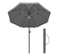 2m Beach Umbrella with Air Vent, Grey