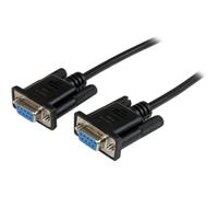 2m Black DB9 RS232 Serial Null Modem Cable F/F - DB9 Female to Female - 9 pin RS232 Null Modem Cable - 2 meter, Black (SCNM9FF2MBK)