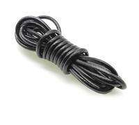 2m Black Real Genuine Leather Cord Round Flat Leather Rope String Fit Necklace Bracelet DIY Jewelry Making for Necklace Bracelet(Round 4mm)