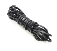 2m Black Real Genuine Leather Cord Round Flat Leather Rope String Fit Necklace Bracelet DIY Jewelry Making for Necklace Bracelet(Flat 5x2mm)