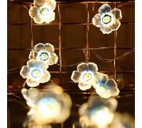 2M Blue Cherry Blossom Fairy Lights with 20 LED,Battery Operated Flower String Lights for Bedroom Decor,Indoor Spring Christmas Decorations,Romantic Gift for Girls Room,Wedding,Party (Blue, 2Pack)