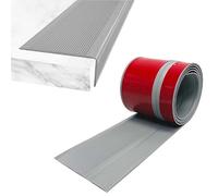 2M Bullnose Stair Anti Slip Nosing Self-Adhesive Vinyl Edging Strip,Non Slip Step Trim,PVC Rubber Angle Stair Edge Trim(100x40mm,Grey)