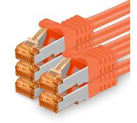 2m - Cat.7 network cable orange - 5 pieces Gigabit Ethernet LAN cable 10000 Mbit s patch cable Cat7 cable S FTP PIMF shielding LSZH Cat.7 raw cable Rj45 plug Cat 6a - 5 x 2 meters