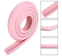 2M Child Safety Bumper Strips, Pink Rubber Table Corner Protectors L Shape Suitable for Wood Glass Tile Metal and Plastic (Pink)