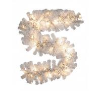 Shatchi 2m Prelit Alaskan Pine White W/Warm White Christmas Christmas Garland Shatchi White