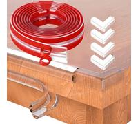 2M Clear Edge and Corner Protector Kit - Soft Silicone Bumper Strip with 4 L-Shaped Corner Guards - Baby Proofing Solution for Sharp Edges and Corners