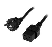 StarTech.com 2m (6ft) Computer Power Cord, 16AWG, EU Schuko to C19, 16A 250V, Black Replacement AC Power Cord, Printer Power Cord, PC Power Supply Cable, Monitor Power Cable - UL Listed