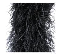 2M Customized Natural Otrich Feather Boas Fluffy Ostrich Feathers for Wedding Clothing Dcoration Plumes Shawl 4 6 10 15 20Ply Centerpiece for Table Decoration Sewing Accessories(Black,6Ply 2 meter)