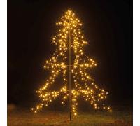2m Easy Set Up Pre Lit Christmas Outdoor Tree 420 Warm White LED's Twinkle Multi Function Warm White