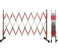 2m Expandable Retractable Barrier Gate, Portable Folding Scissor Fence with Wheels, Temporary Mobile Safety Barrier for Events and Construction Sites