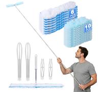 2m Extendable Flash Duster, Duster Refill for Swiffer Duster, Heavy Duty Duster Refills with Flash Dust Magnet, Strong Electrostatic Dust Removal Manual Dust Refill Pack for Cleaning