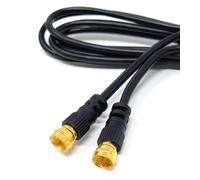 2m F-Type Male to Male Coax Coaxial Cable, Extension 75ohm Cord Wire Compatible with Satellite Dish, TV Antenna, Freeview TV, DVD, VCR, SKY HD, Virgin, BT (Black, 6.5ft)
