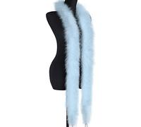 2m Feather Boa Light Blue Natural Feather Scarf Fluffy Feather Boas Fancy Dress Party Accessories for Wedding Party Cosplay Dancing Costume