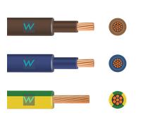 2m Flexi Meter Tails Pack 19-Strand 25mm Brown/Brown & Blue/Blue 6181YF & 16mm Green/Yellow 6491X - 2m