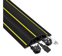 2m Floor Cable Cover, 3 Channels Outdoor Cable Protector Rubber Wire Covers, Core Covers Floor Cable Tidy, Easy To Flat, 2m x 80mm