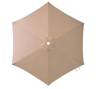2m Garden Parasols Replacement Fabric 6 Arms, 2.5m 2.7m 3.0m UV Protection Sun Umbrella Top Cloth, Waterproof Parasol Cover Only, Beach Umbrella for Outdoor Pool Patio(Champagne,2.50m/7.5ft)