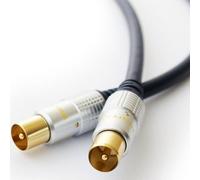 2M Gold Male Aerial Cable Lead Fly Coax To Rf Plug Digital Coaxial Freeview + Tv