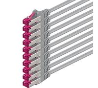 2m - gray - 10 pieces - network cable CAT6a (10Gb/s) S-FTP CAT 6a Lankacable - GHMT certified PIMF 500 MHz Cat5 Cat5e Cat6 Cat6a Cat7 for switch, router, modem, Internet