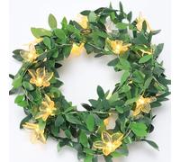 2M Green Leaf Cherry Blossom Fairy Lights with 20 LED,Battery Operated Flower String Lights for Bedroom Decor,Indoor Spring Christmas Decorations,Romantic Gift for Girls Room,Wedding,Party (Lily C)